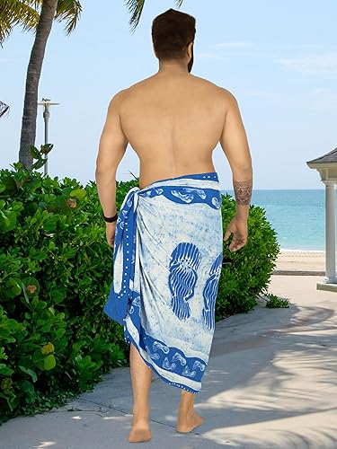 Miniatura 9 de LA LEELA Men's Sarong Bath Hawaiian Wraps Pareo
