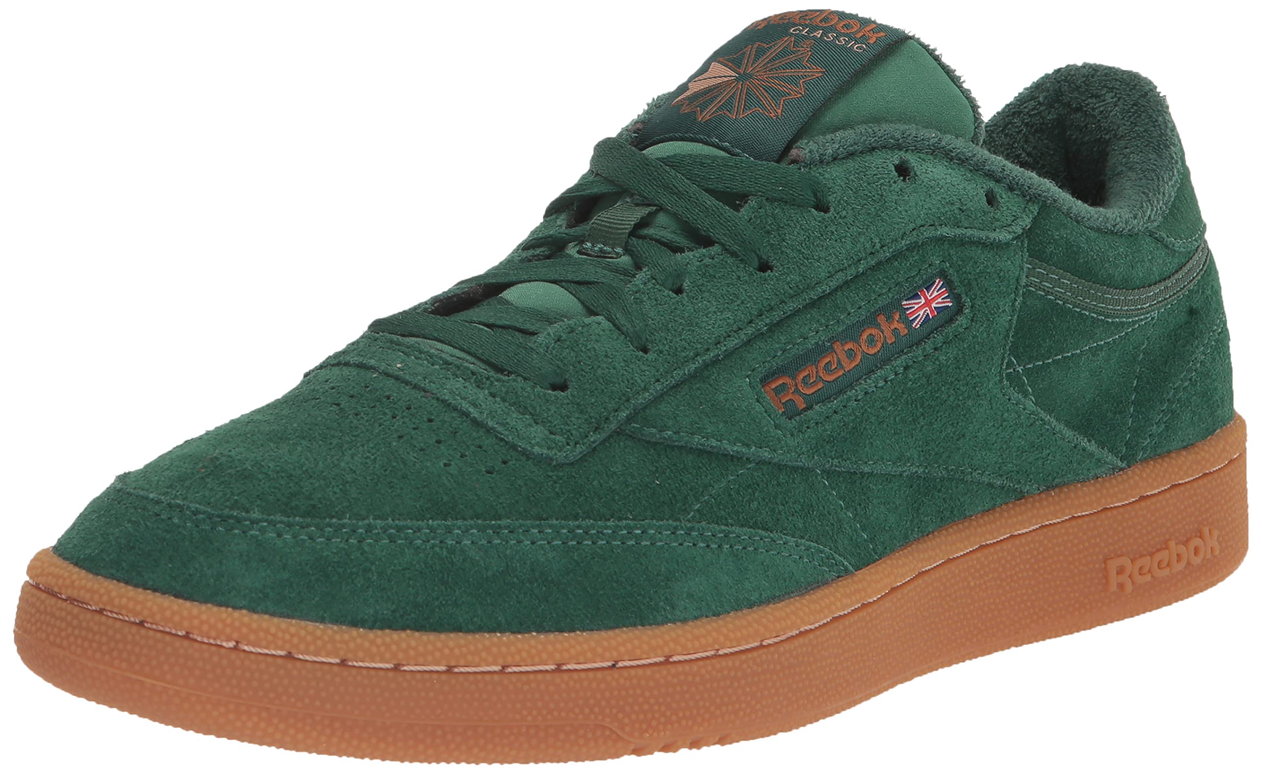 Reebok Club C 85, Scarpe da Ginnastica Basse Uomo, Verde (Dark Green/Wild Brown/Reebok Rubber Gum), 42 EU