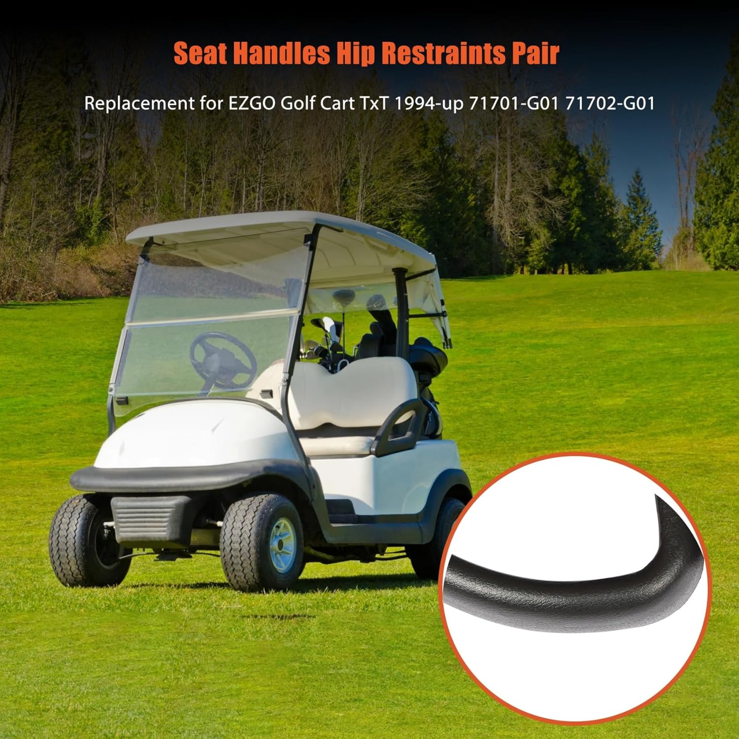 labwork 2 Seat Handles Hip Restraints Replacement for EZGO Golf Cart TxT 1994-up 71701-G01 71702-G01