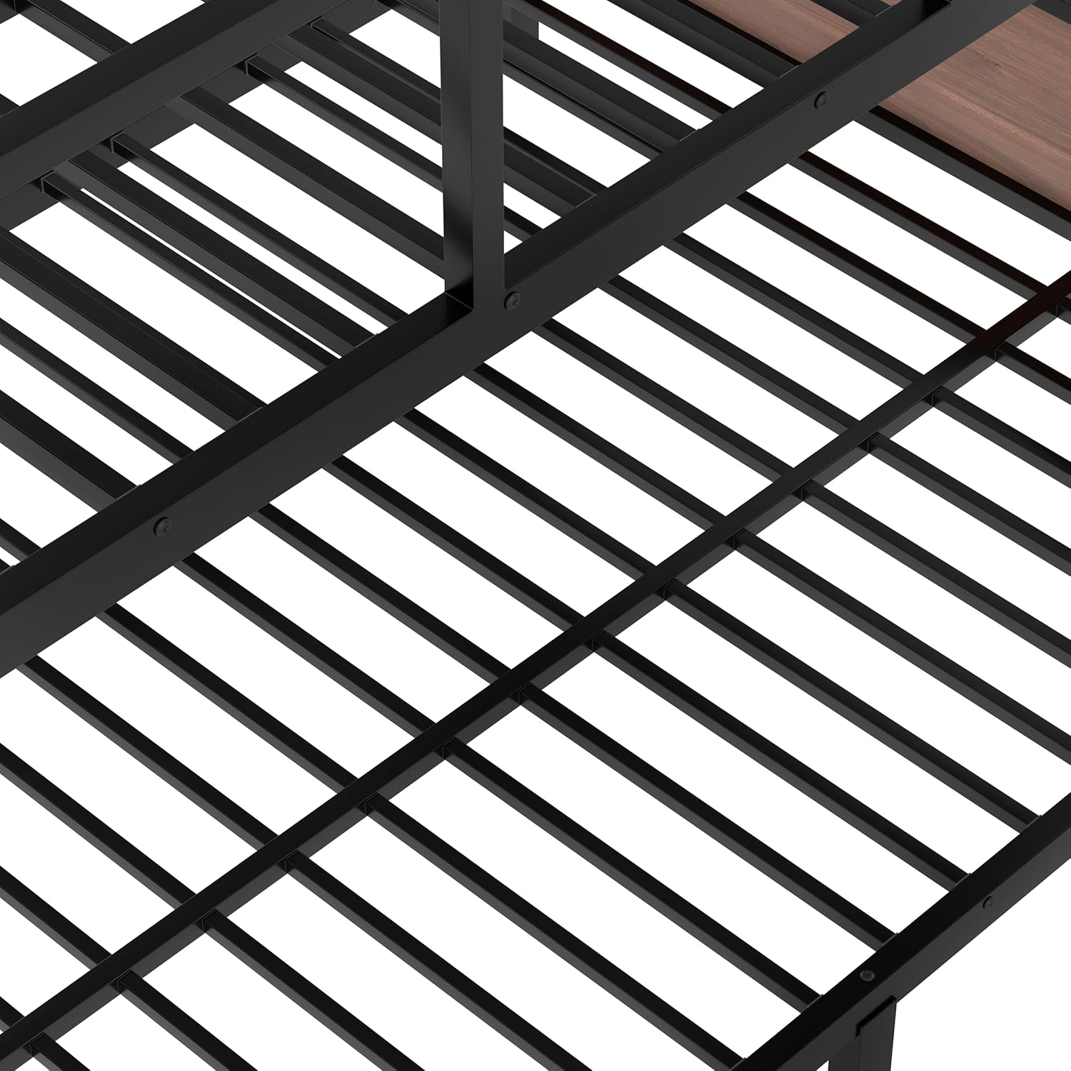 Bellemave Queen Over Queen Size Bunk Bed Frame with Storage Shelves and LED Lights,Heavy Duty Adult Bunk Beds with Angled Ladder,Metal Queen Bunk Bed,Woodgrain