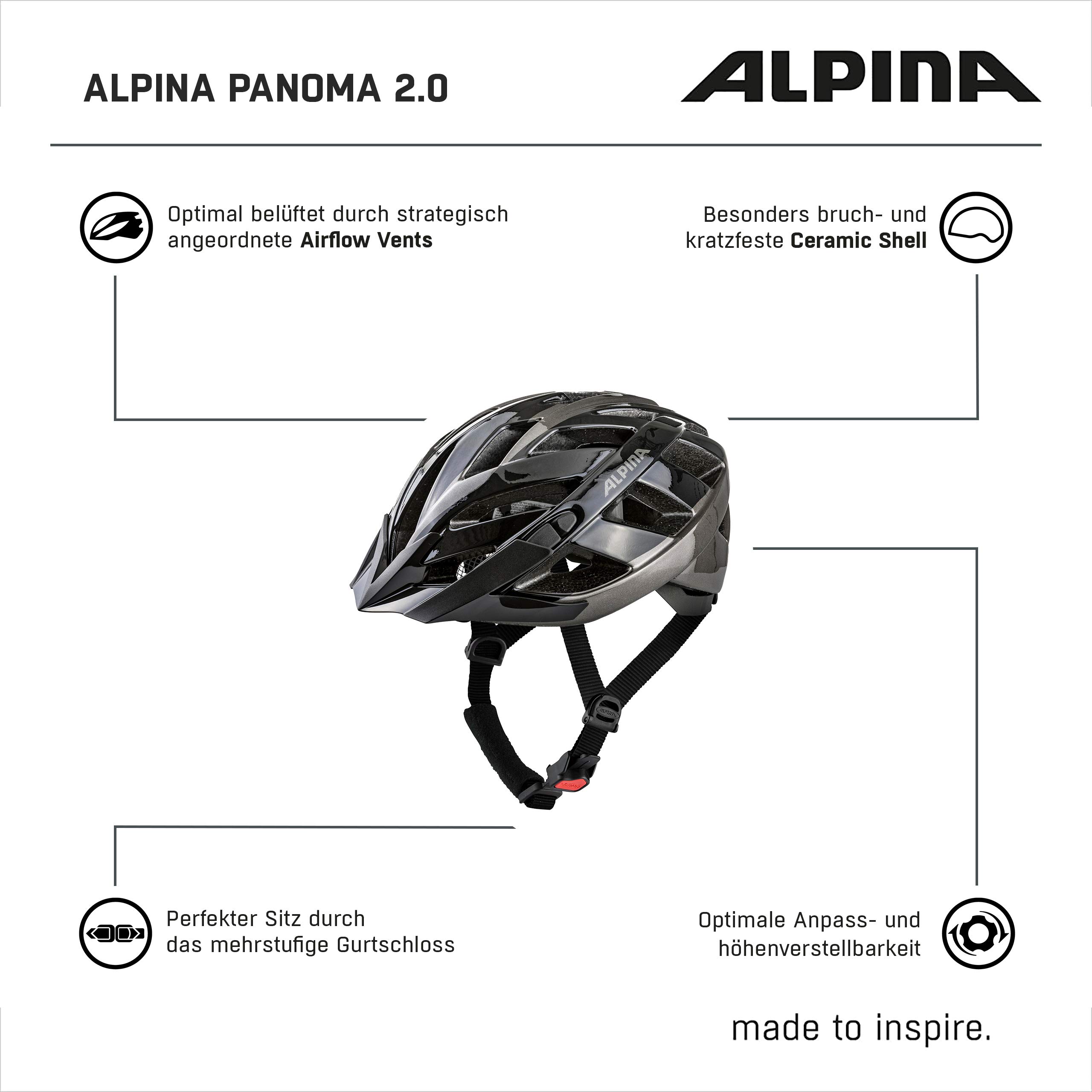 ALPINA Unisexe - Adultes, PANOMA 2.0 Casque de vélo, pearlwhite-Magenta Gloss