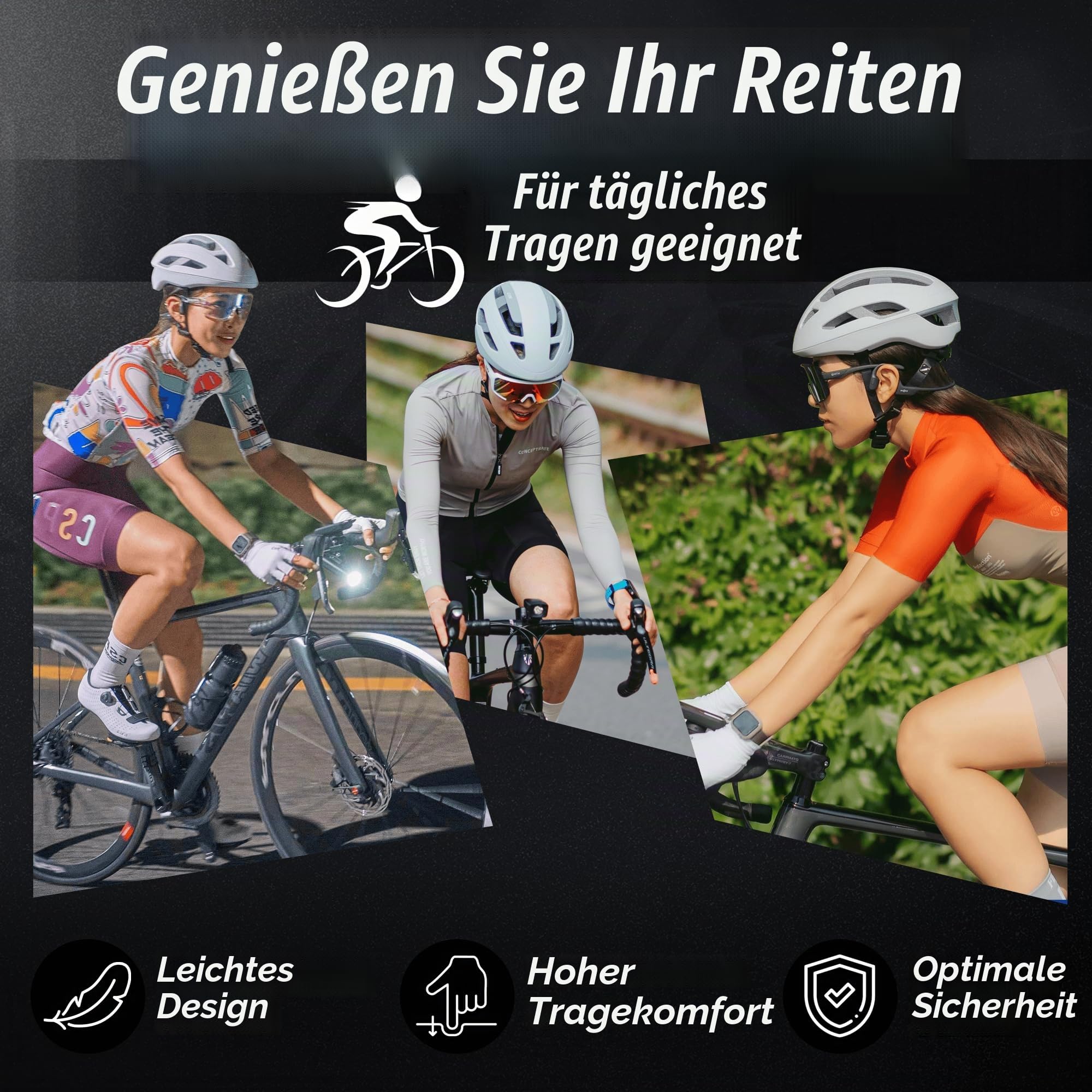 CRNK Angler Fahrradhelm – Ultraleichter Rennrad & E-Bike Helm für Damen & Herren – Aerodynamisch, Stoßabsorbierend & Belüftet – Mit Magnetverschluss & Memory-Foam-Polster
