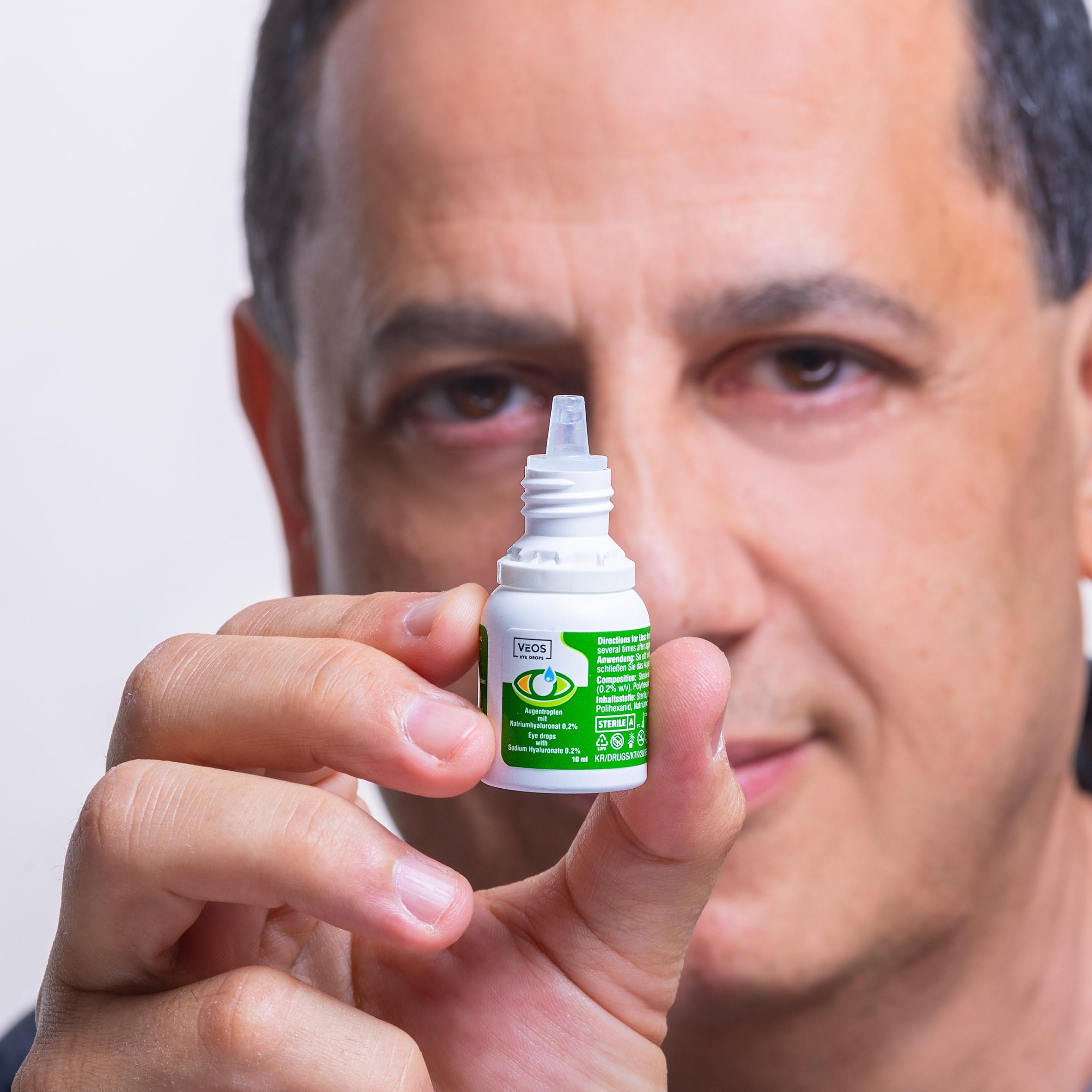 VEOS PHARMA - Colirio ocular para Irritados con Hialuronato de Sodio 0,2%, Hidratante Gotas Ojos Secos, Lágrimas Artificiales, Gotas Ojos Rojos 10ml (Paquete de 2)
