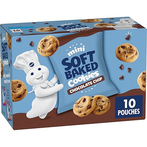 Pillsbury Mini Soft Baked Cookies, Chocolate Chip, Snack Bags, 10 Ct, 10 oz - Chocolate Chip - 10 count (Pack of 1)