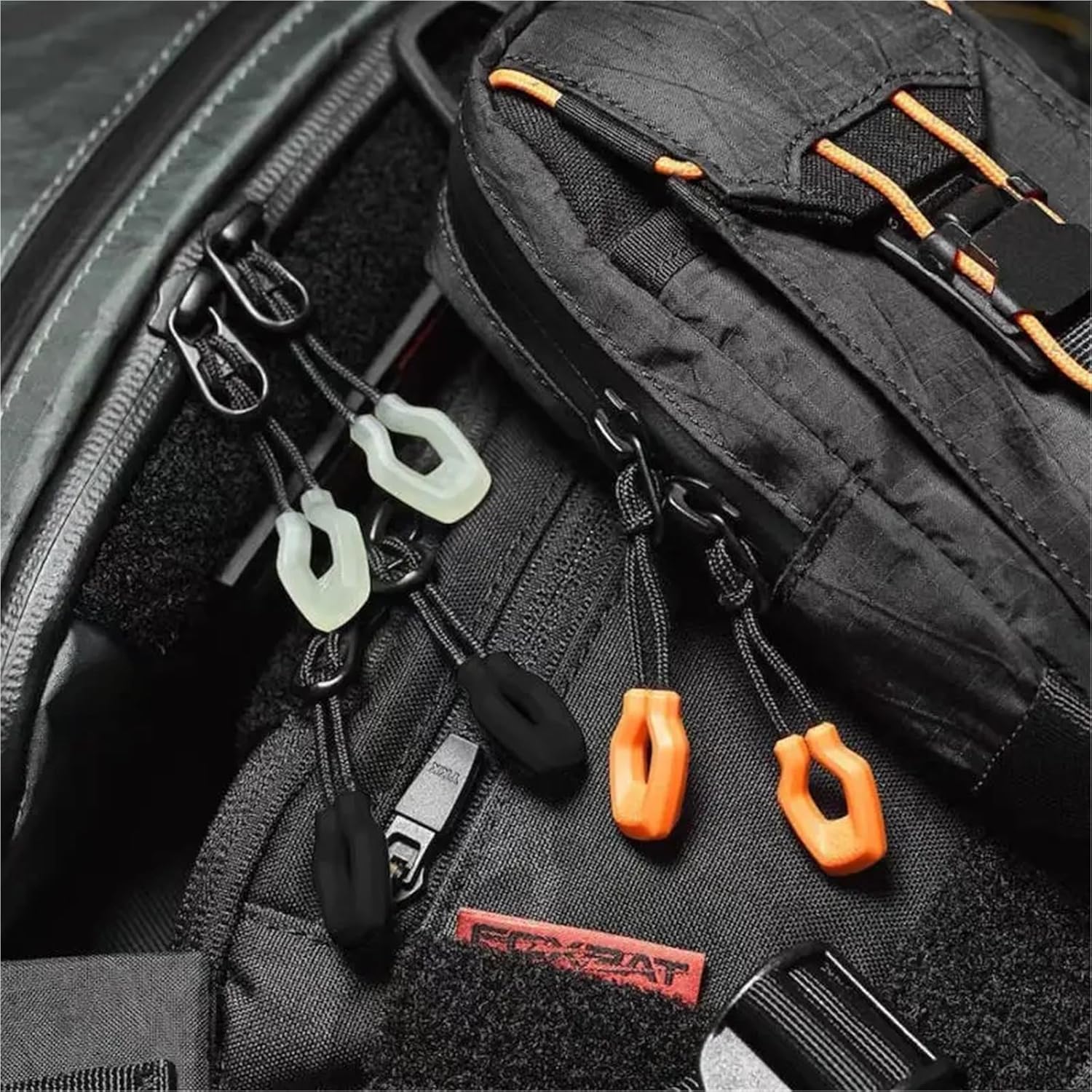 Glow in The Dark Zipper Pulls 42 Pcs Fashionable Zipper Pullers Durable Convenient Extension Knapsack Jacket Zippers Accessories(Black)