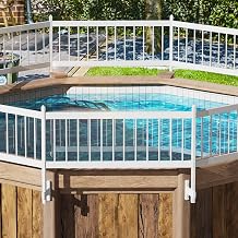 Bonnlo Above Ground Pool Fence,Swimming Pool Safety Fences, Pool Fencing,White2 Sections