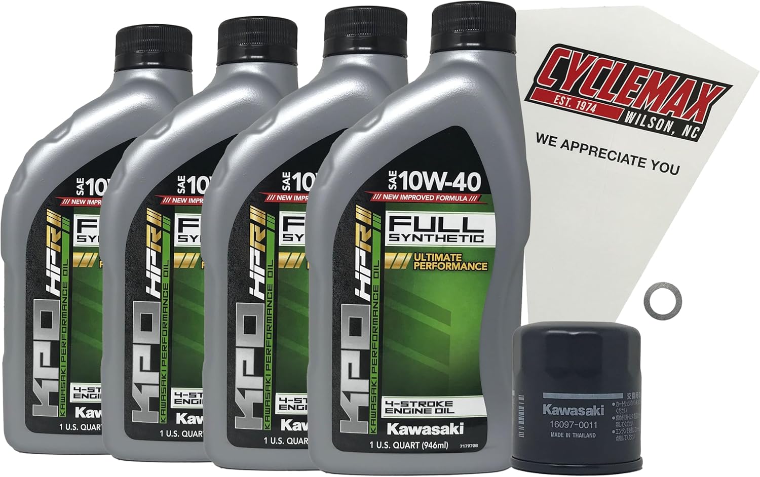 Full Synthetic Oil Change Kit Compatible with 2004-2023 Kawasaki Ninja ZX-10R