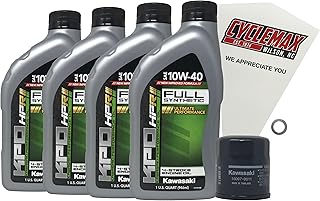 CYCLEMAX Full Synthetic Oil Change Kit Compatible with 2004-2023 Kawasaki Ninja ZX-10R