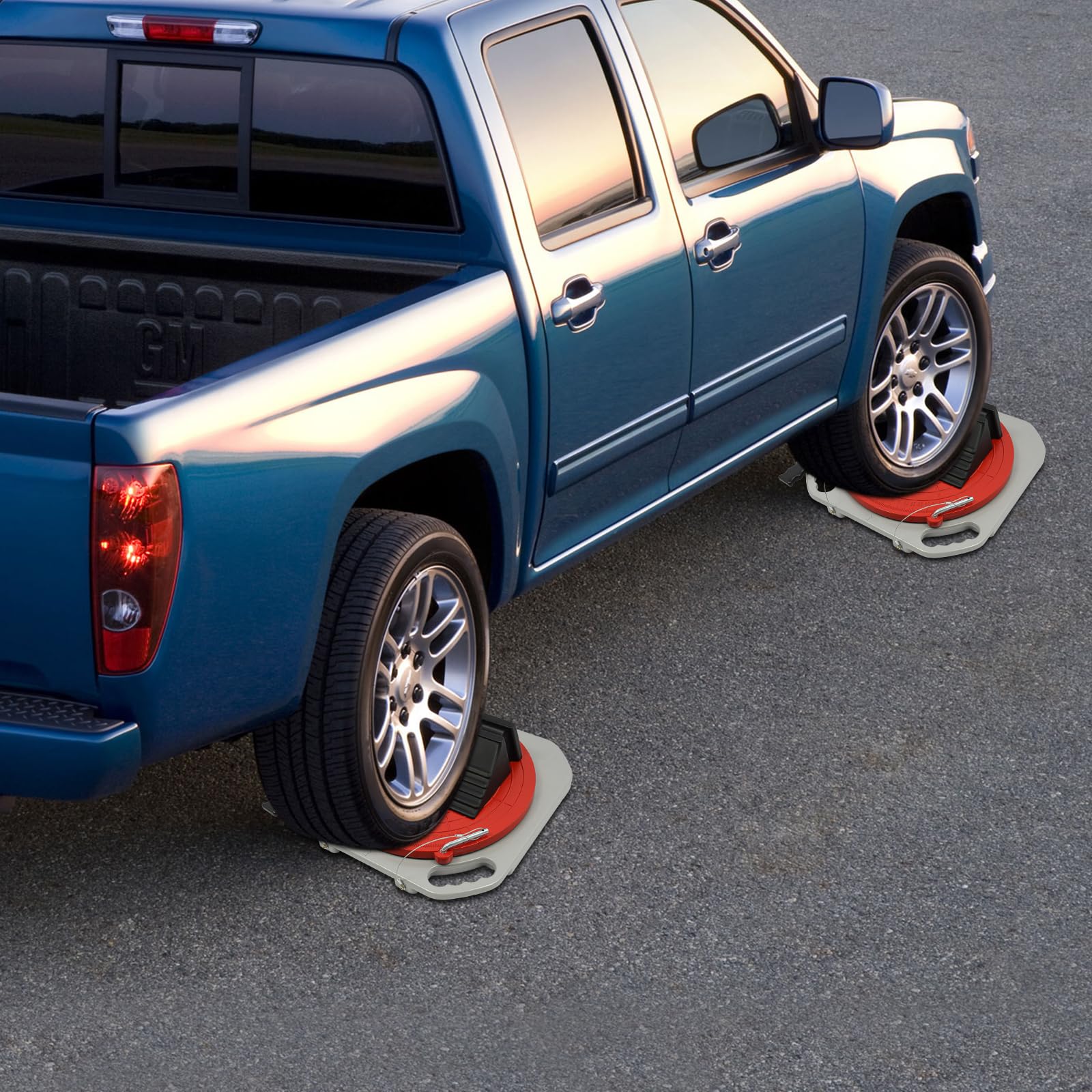 2 platos giratorios de alineación de ruedas que pueden girar 360°, cada capacidad 3T antideslizante, juego de placas giratorias con bloques de transición y almohadillas de presión para herramientas
