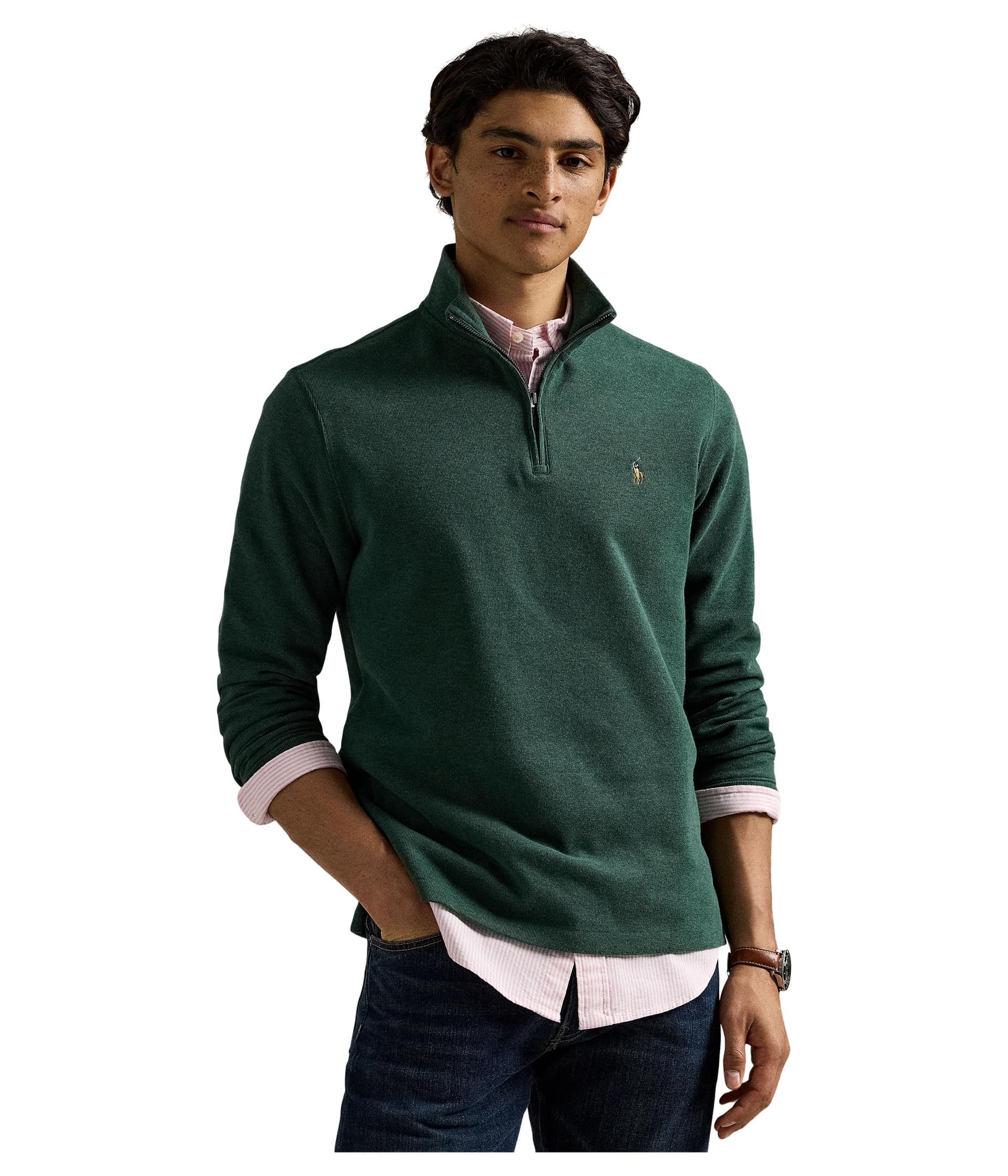 POLO RALPH LAUREN Men's Long Sleeve Fleece Quarter Zip Sweatshirt