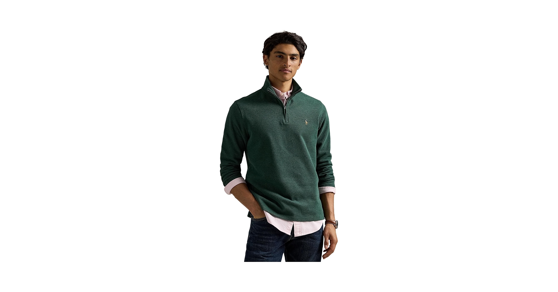 POLO RALPH LAUREN Mens Estate- Rib Quarter Zip Pullover
