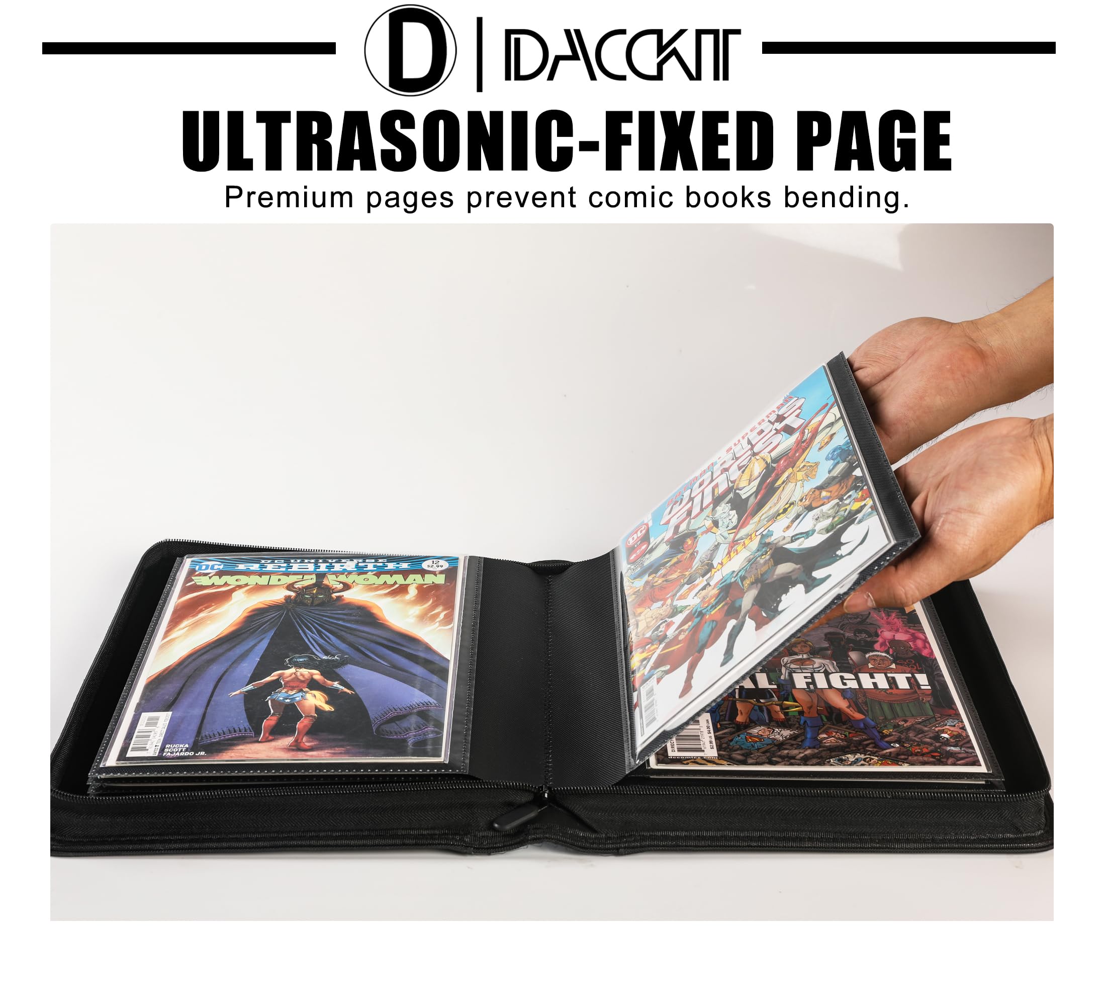 D DACCKIT Classeur de bandes dessinées, album de bandes dessinées avec pochettes pour bandes dessinées ordinaires et bandes dessinées, emballé et emballé – Classeur de rangement pour 24 bandes