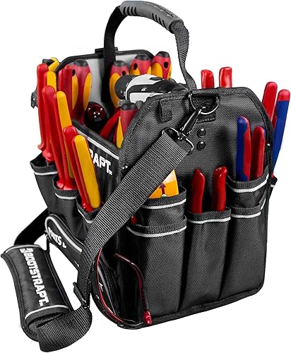 Miniatura 5 de Bootstrapt Bolsa de mano para electricista de 12 pulgadas con compartimento integrado para contenedores de piezas