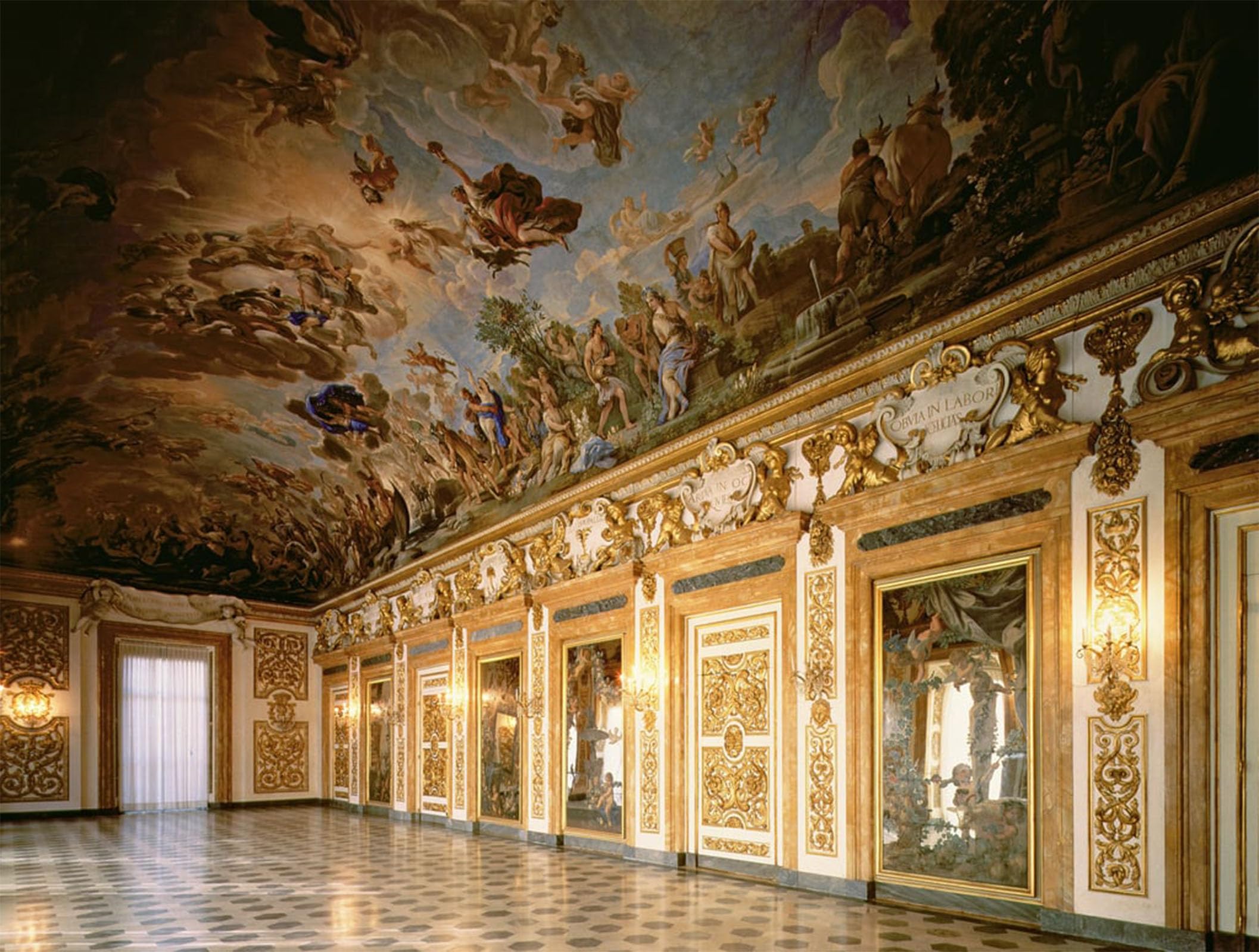 ARTXLXXBN Famous Print Painting Colorful Art Print View of the Loggia with Ceiling Fresco Depicting the Apotheosis by Famous Artist Canvas Art Decorations for Home Decor 60x90cm