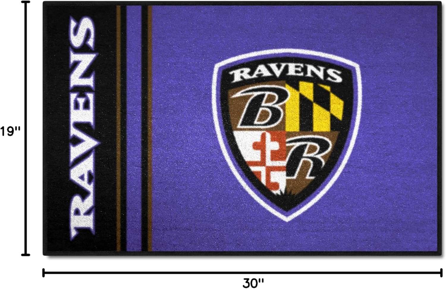 FANMATS NFL Baltimore Ravens Nylon Face Starter Rug , 19"x30"
