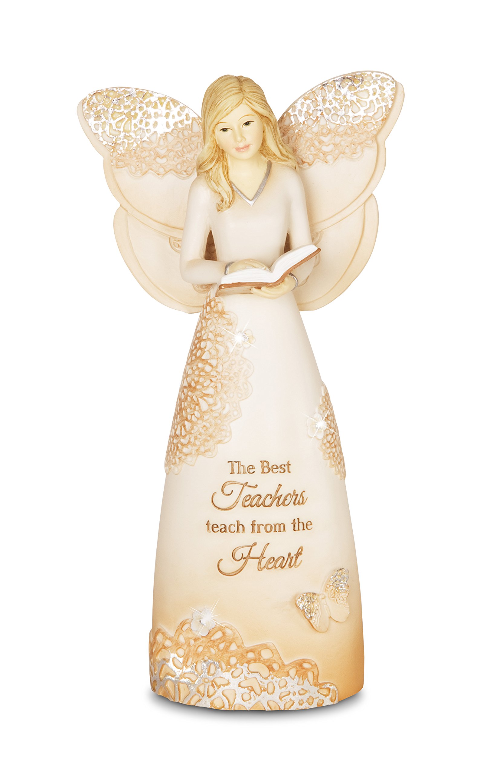 Pavilion Gift Company 19084 Teacher Angel Figurine, 6-Inch, Beige, 6"