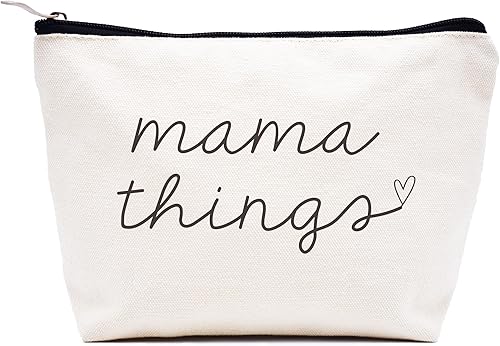 Miniatura 185 de LIBIHUA Bolsa de maquillaje para mujer, bolsa de cosméticos regalos para ella, bolsa de viaje femenina, Beige natural, 283-a mi increíble tía futura