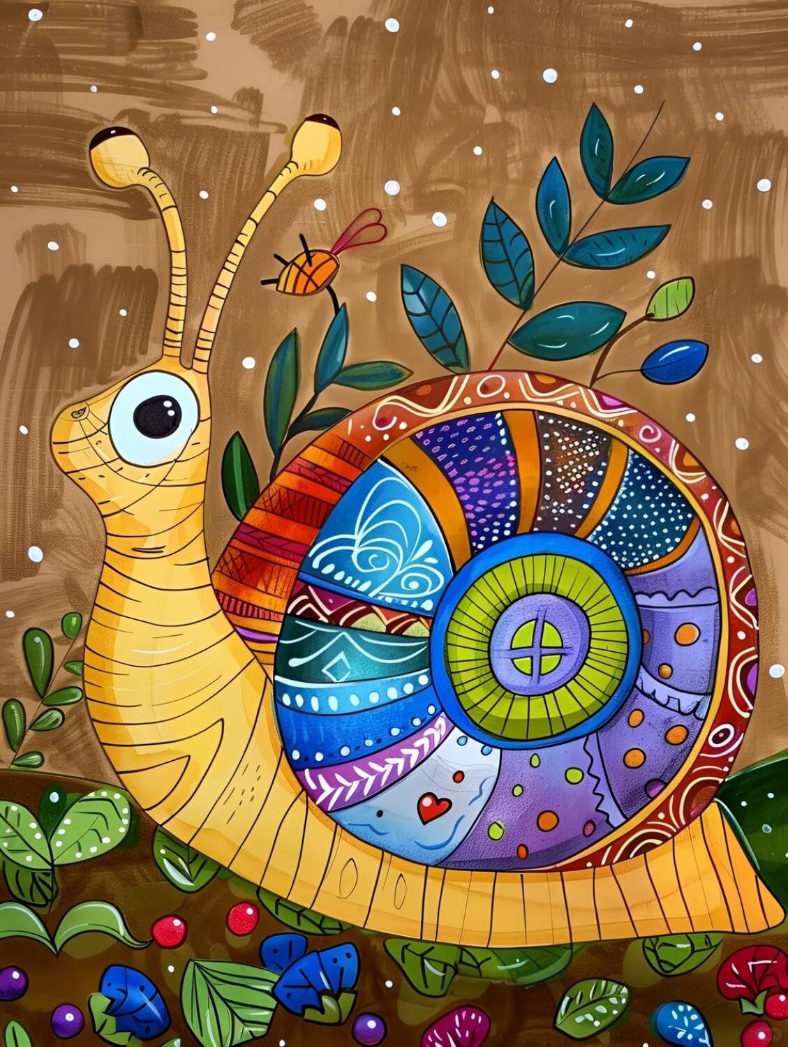Rqwybcaxn Embroidery Beads Kit Fantasy Snail 40x50cm