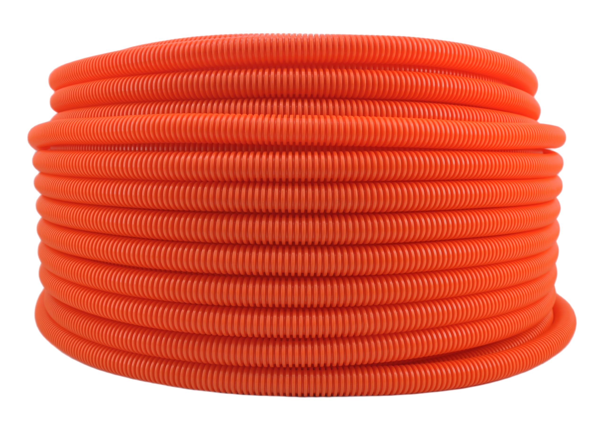 320N Wellrohr zum Betonieren Halogenfrei Selbstverformend Orange mit Pilot und Schmierung M16 M20 M25 M32 M40 M50 (Ø 32 mm außen/Ø 25 mm innen / 25m)