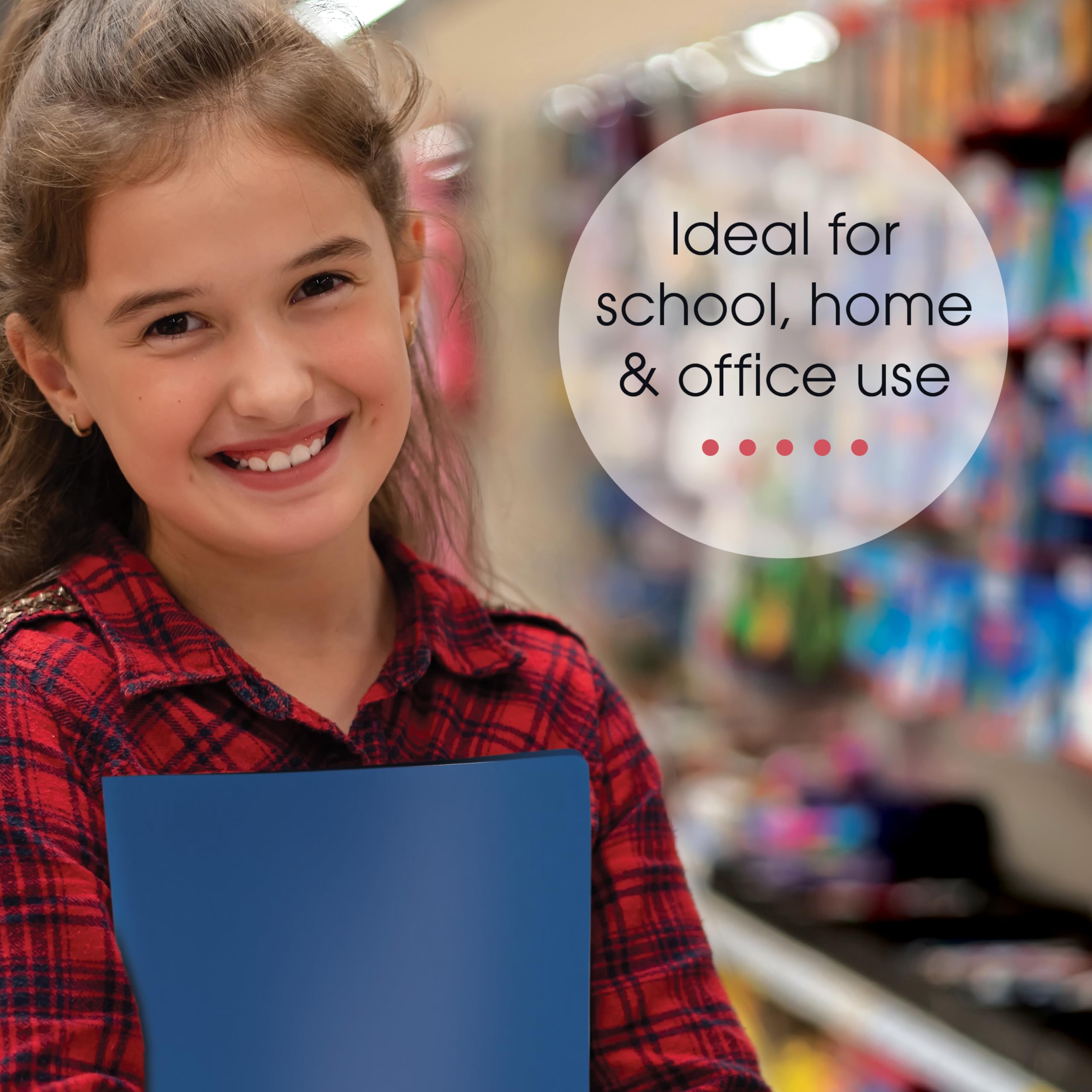 Better Office Products - Carpeta de plástico azul pesado con 2 bolsillos, tamaño carta, 24 unidades, color azul rey (sin puntas)
