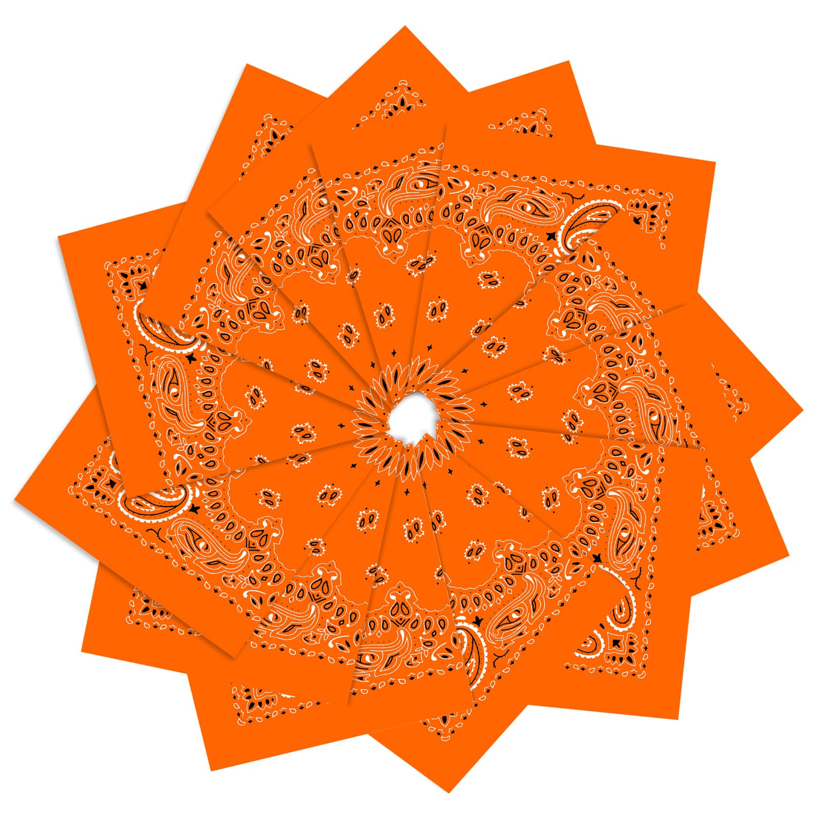 12 Pack Bandanas Unisex Paisley Cowboy Bandanas Bulk Multi Purpose Headband Scarf for Men Women Costume