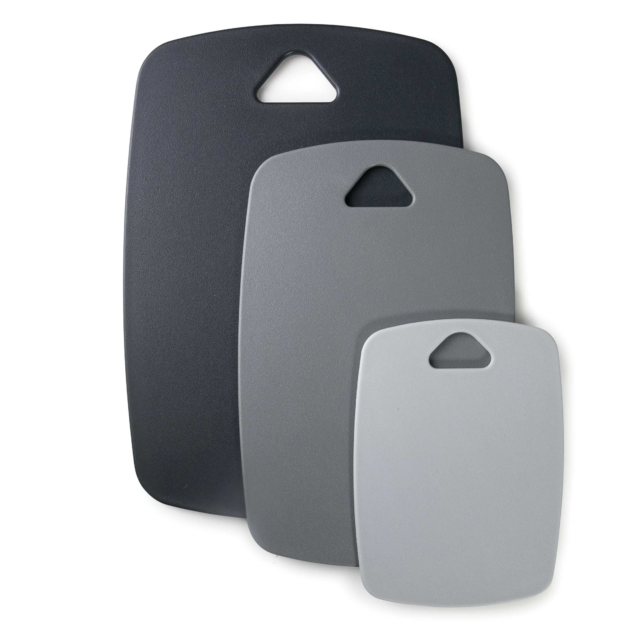 Lacor Weiß/Grau/Schwarz - 60500 - Set Mit 3 Doppelseitigen Schneidebrettern, Polypropylen, Bpa-Frei, Leicht, Widerstandsfähig, Spülmaschinenfest, Antibakteriell, Hygienisch, 20X15, 30X20 Und 35X25 Cm