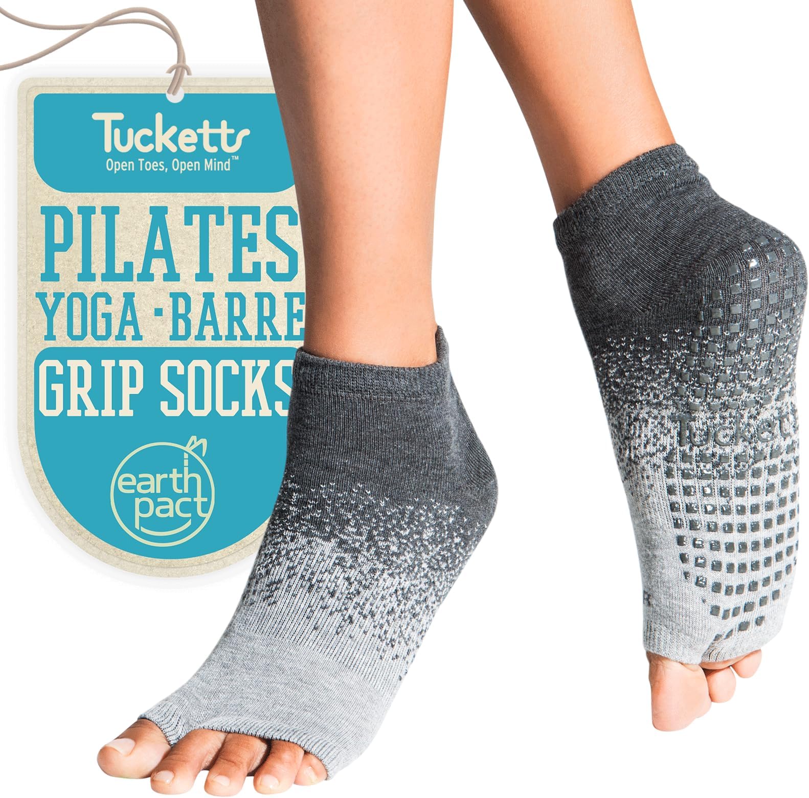 Anklet Toeless Pilates Socks with Grips for Women, Non-Slip Ankle Toeless Yoga Socks with Grips for Barre, Size 5-13