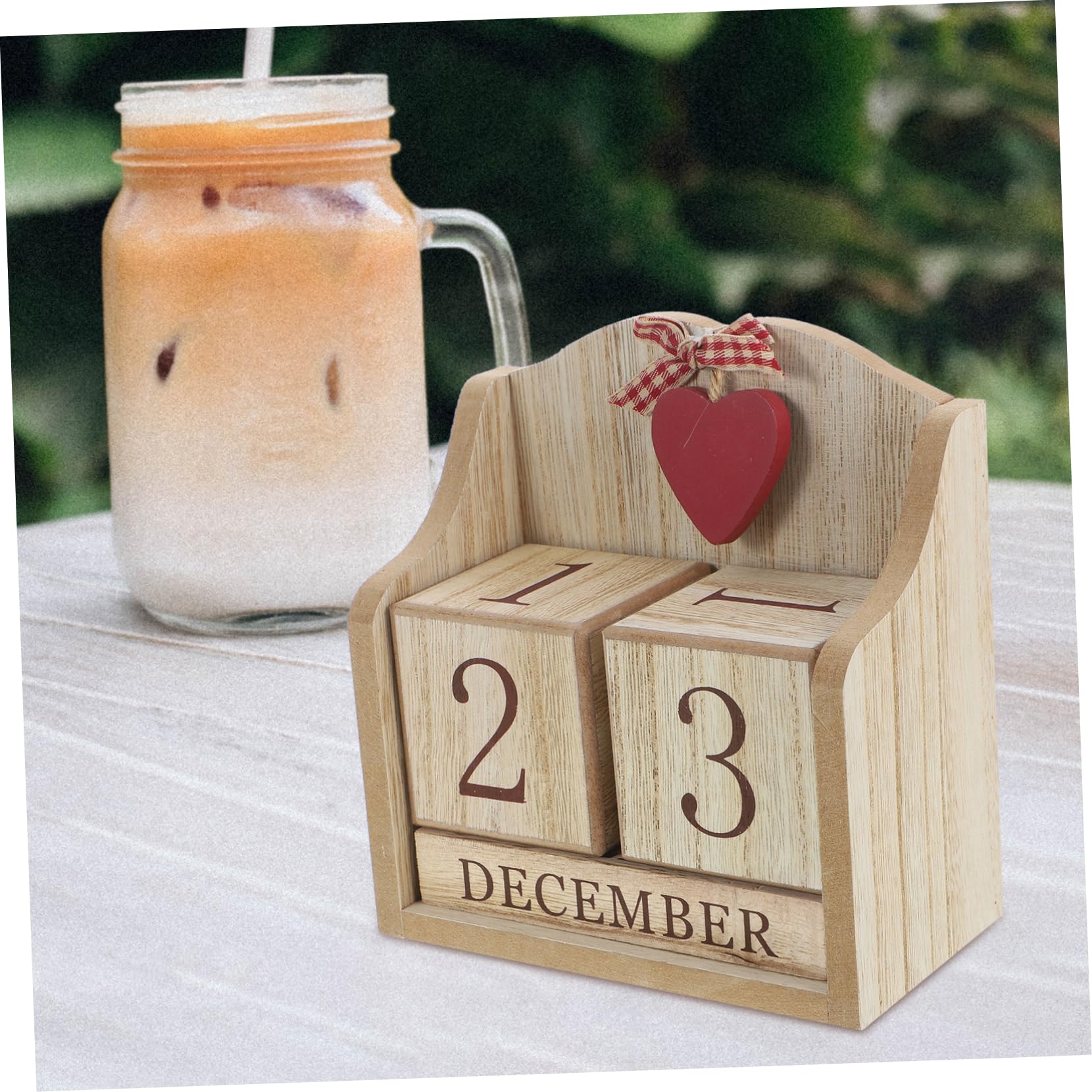 VILLCASE 4 Stück dekorativer Kalender bürodeko büro dekoration desk calendar tischkalender blockiert Kalender rustikale Datumsanzeige Kalenderblock aus Holz Kalenderblöcke aus Holz hölzern