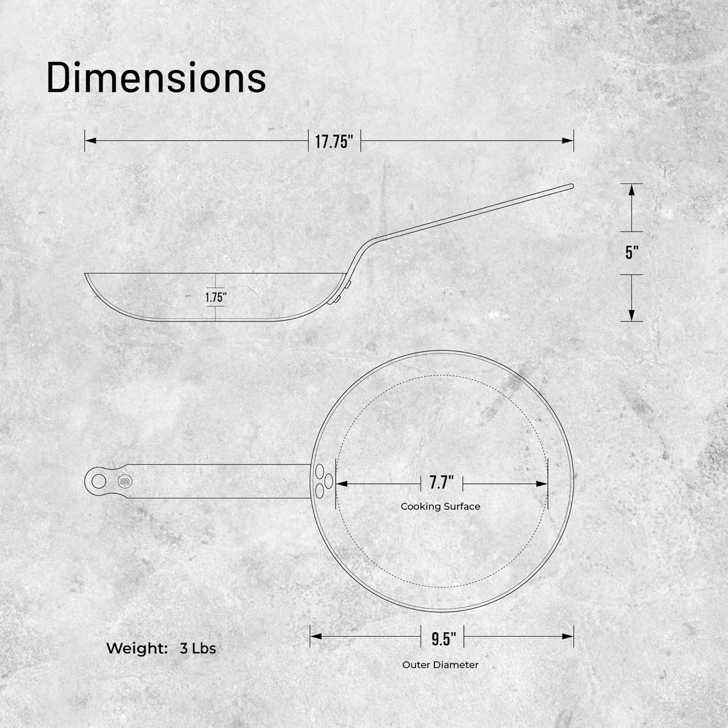 De Buyer Carbon Steel Pan Dimensions
