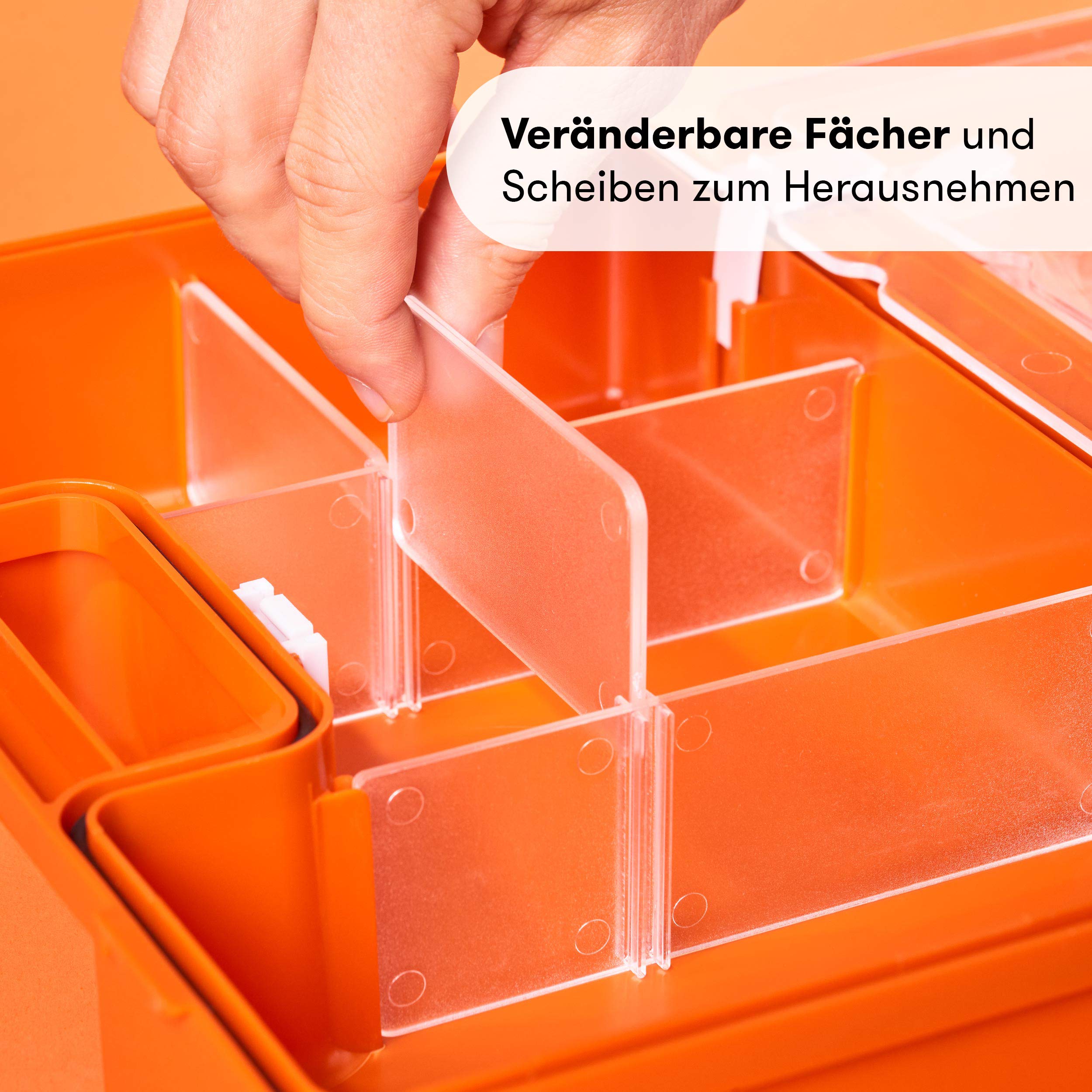 Erste Hilfe Kasten DIN 13157:2021 I Inkl. Beatmungstuch, praktischer Wandhalterung, 5x Aufkleber & Plombe I Erste Hilfe Koffer für Betriebe, Einrichtungen & Zuhause I Verbandskasten