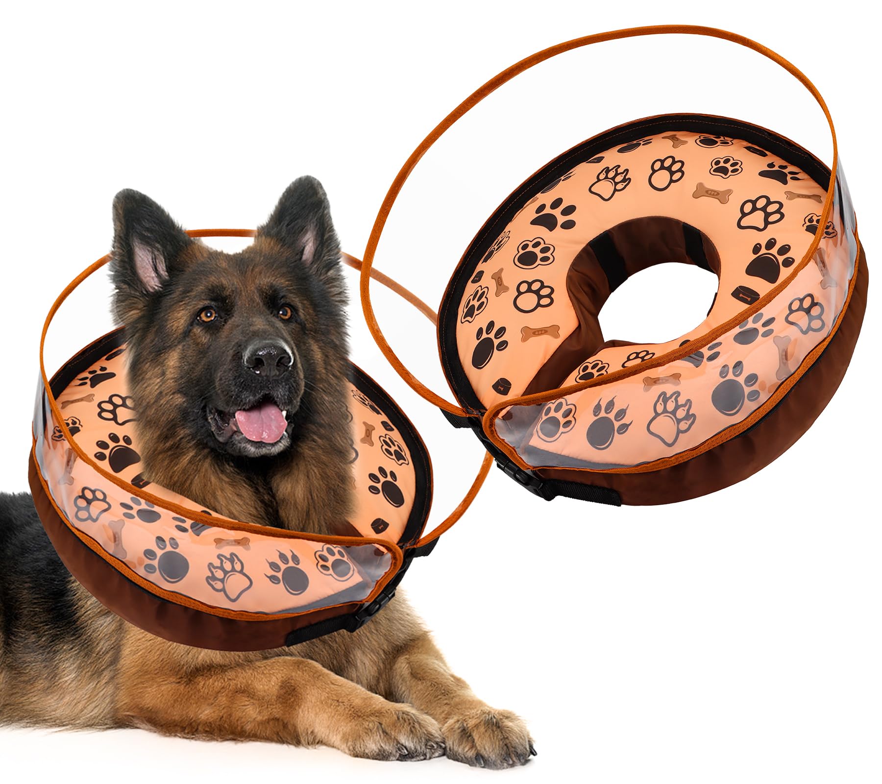 Dog Cones for Large Dogs,Inflatable Dog Cone,Cone for Dogs After Surgery,Dog Donut Collar for Stop Licking,Dog Neck Donut Does Not Block Vision…