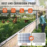 Vista 5 de VEVOR Tela Metálica, 36'' x 50' malla de alambre galvanizado de 1/2 pulgada en rollo, Rollo de malla para gallinero calibre 19, Malla de alambre