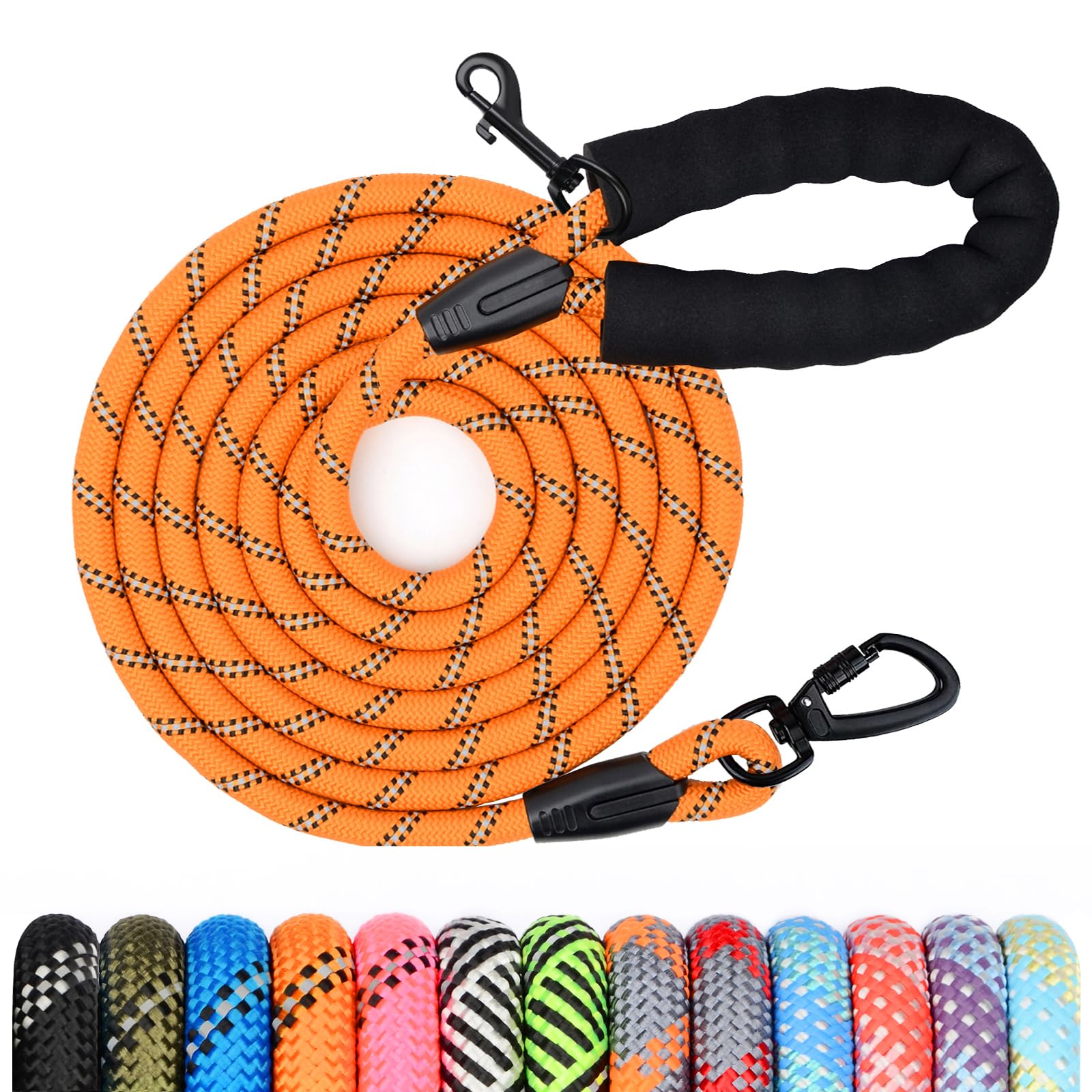 Guinzaglio per Cani, 1.2M 1.5M 2M 3M 5M 10M 20M 30M Lungo Nylon Guinzaglio Cani Resistente Leggero con Comoda Impugnatura, Riflettente Lunghina Cane, Adatto per Cuccioli, Piccoli, Medi e Grandi