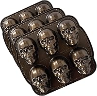 Vista 9 de Nordic Ware Utensilios para hornear de Halloween, molde para torta de calavera embrujada, bronce