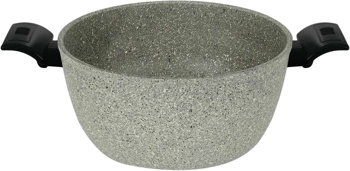 8001569087640 IL Monolite Italiano Stone Effect Cookware, Medium, Clear