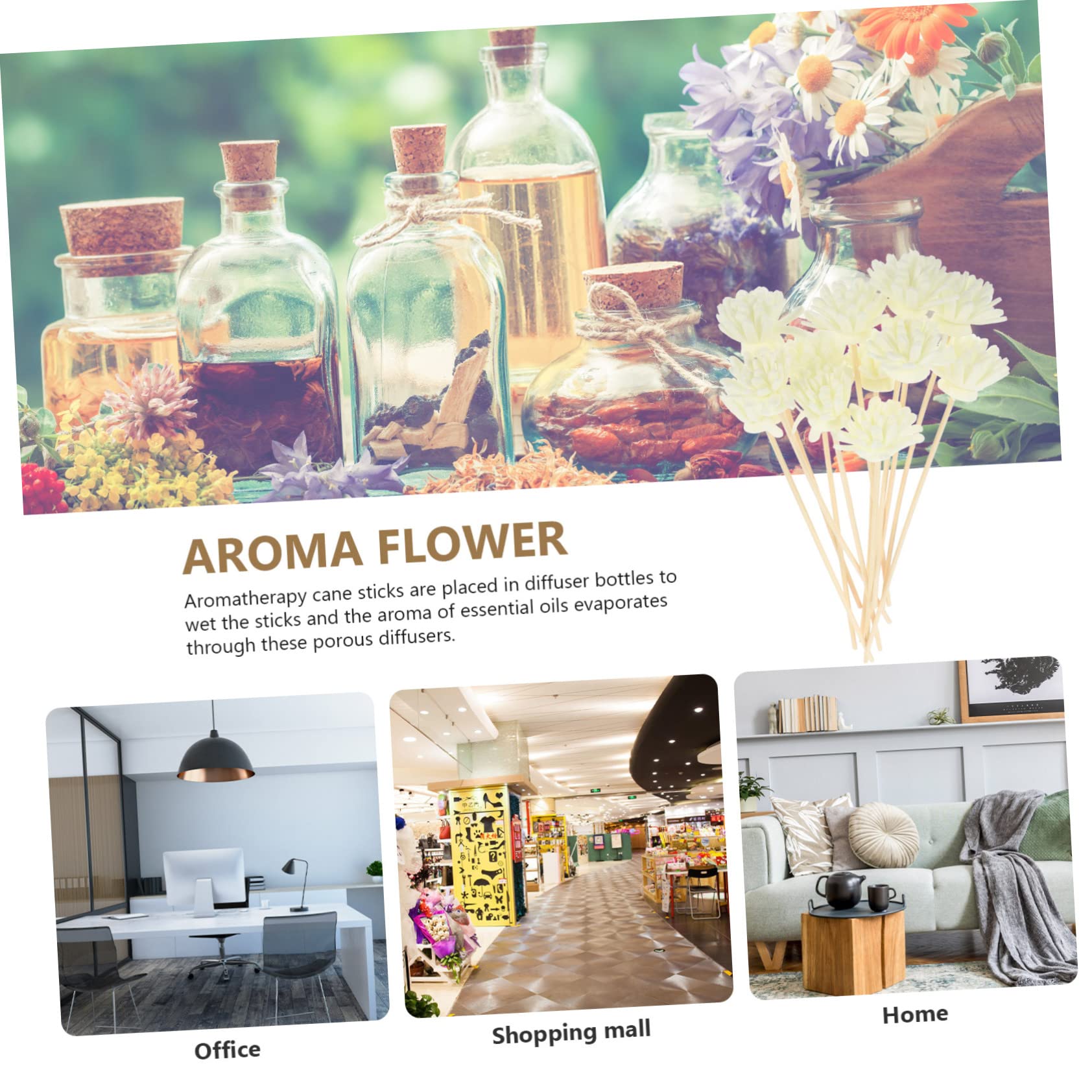 Didiseaon 4 Set Bastoncini Di Diffusione Di Fiori Artificiali Bastoncini Floreali Diffusori Di Oli Essenziali Di Incenso Steli Per Diffusori Di Oli Ricariche Per 36 pezzi*4