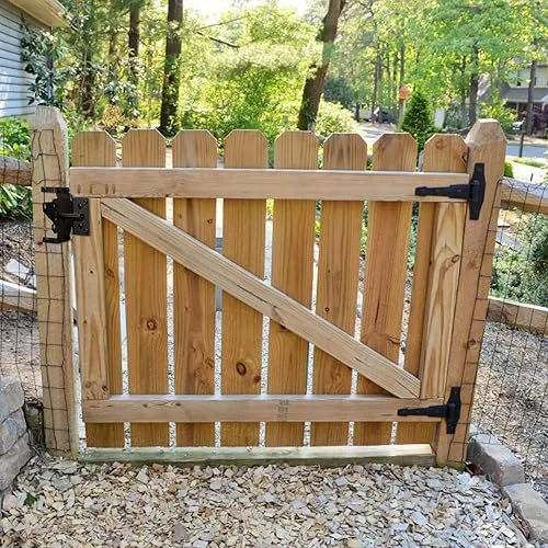 Miniatura 7 de TRIPLE DEER Pestillo de puerta de valla autobloqueante, montaje en poste de vinilo resistente, herrajes de puerta de madera de cierre automático,