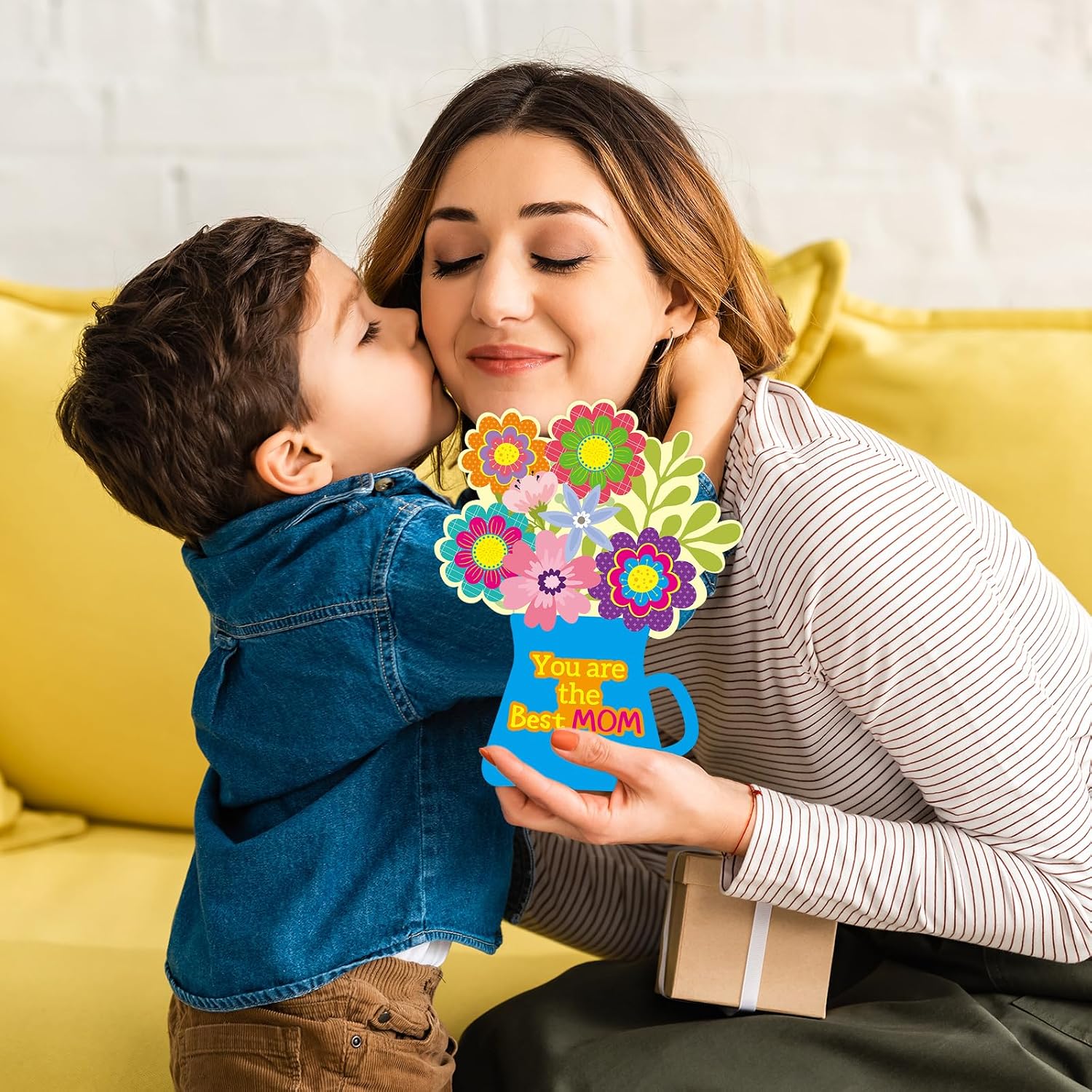 ceiba tree Mothers Day Craft Kits for Kids Happy Mother's Day Flower Crafts with Stickers Greeting Cards Set for Classroom