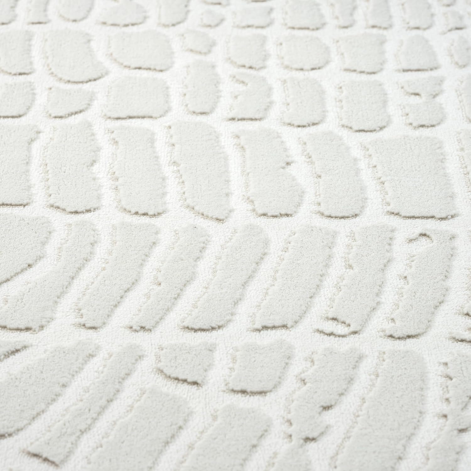 Abani Cream Area Rug for Living Room, Bedroom - Pebble Pattern - 8 x 10 - Durable & Easy to Clean