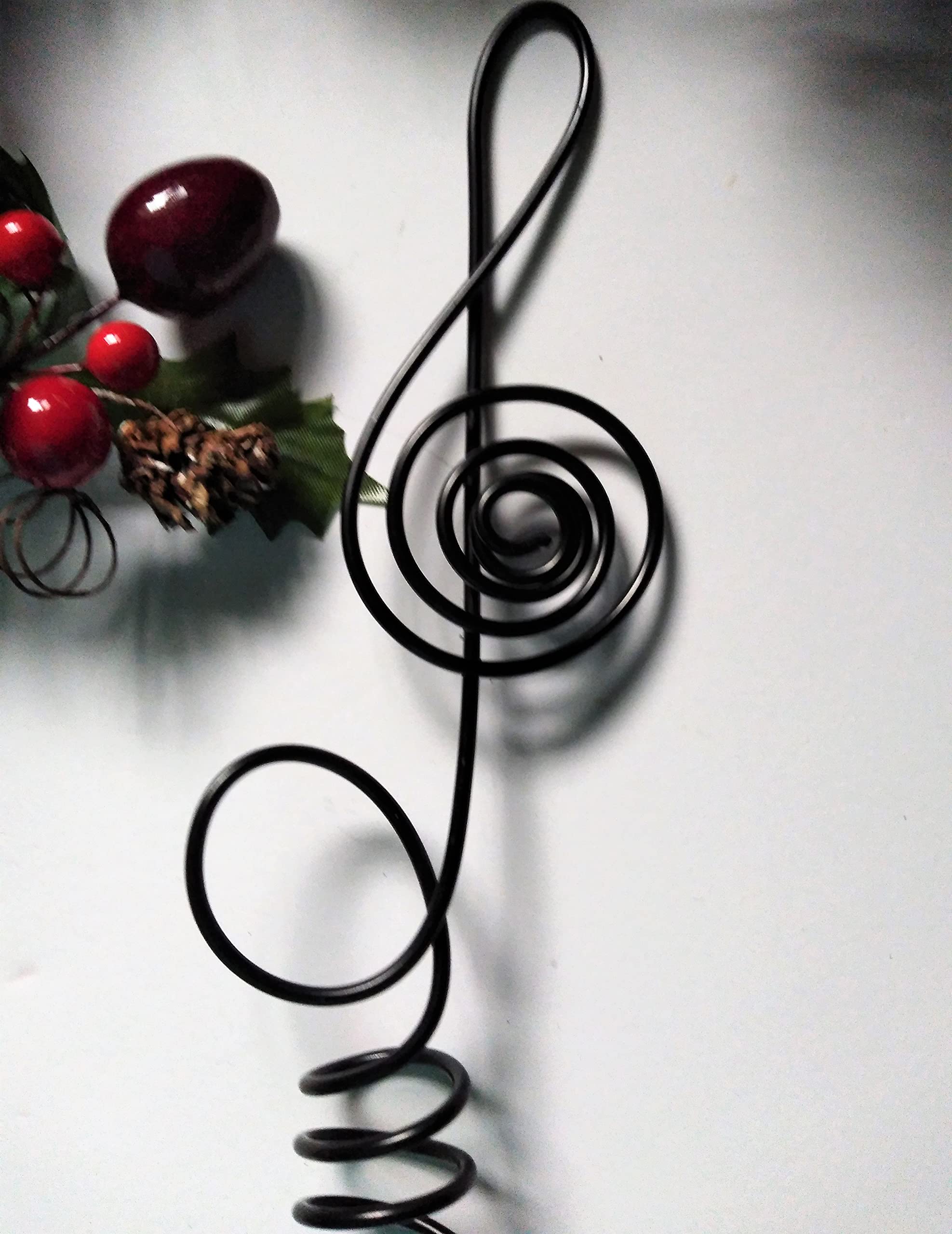 Small Treble Clef Wire Tree Topper For Mini Music Themed Christmas Tree