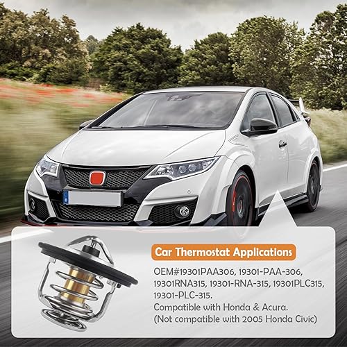 Miniatura 3 de Termostato para automóvil, termostato refrigerante de motor resistente compatible con Honda Civic Accord Acura EL CL, termostatos de motor de