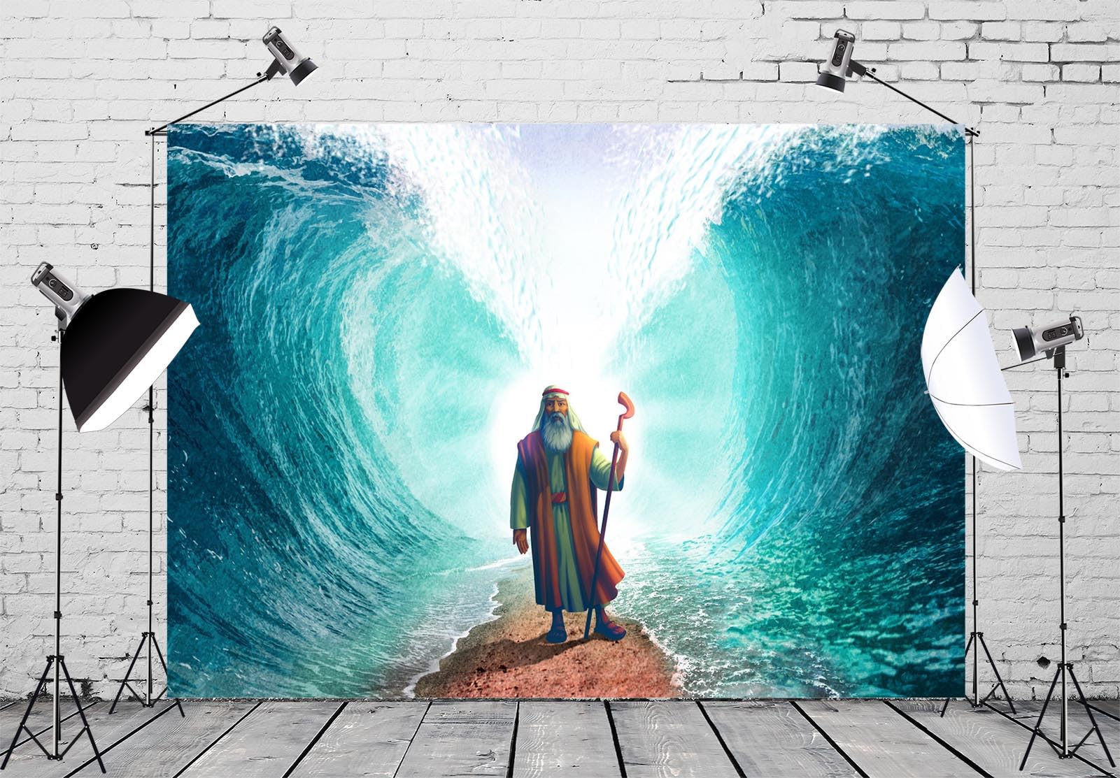 Amazon.com : BELECO 10x8ft Fabric Moses Parting The Red Sea