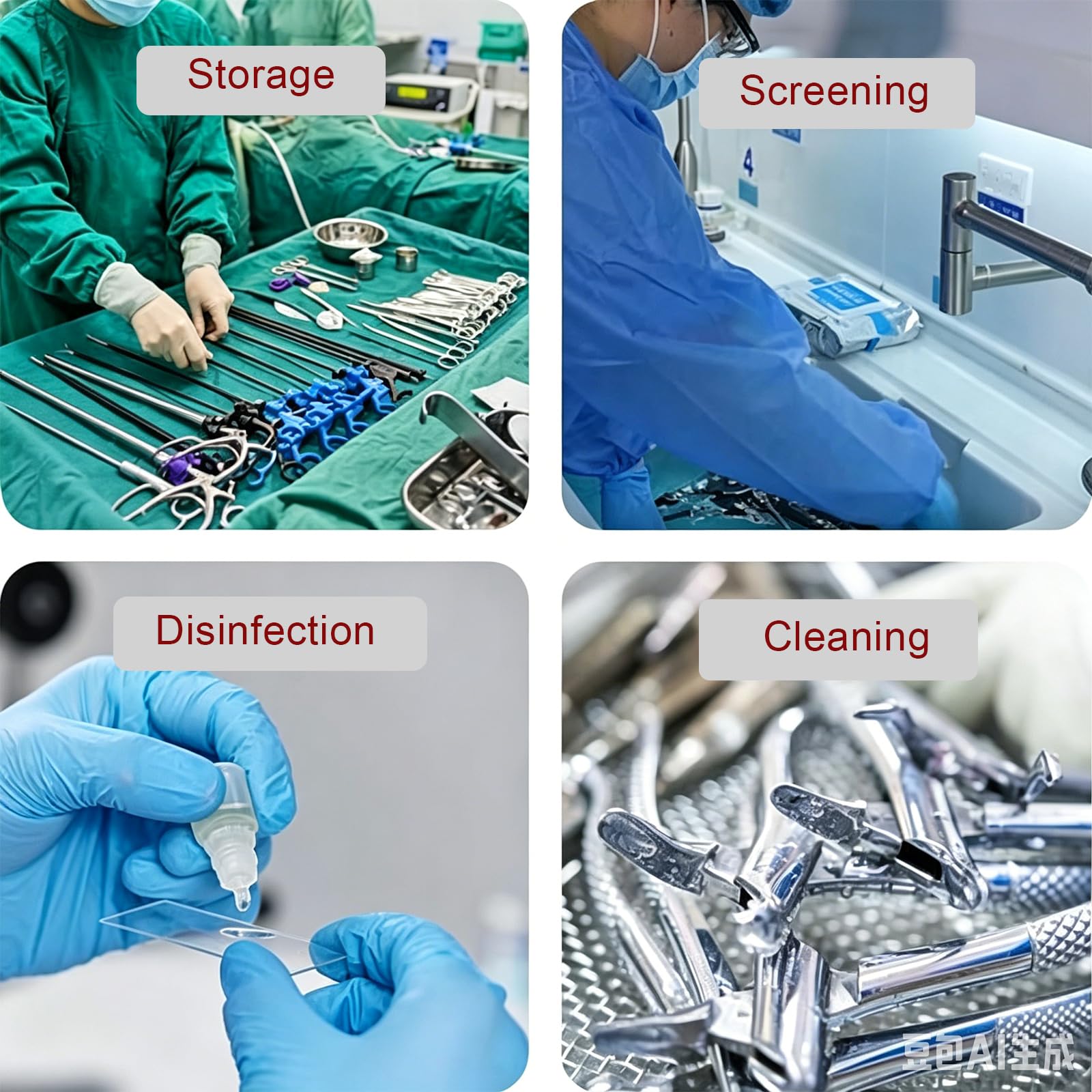 Cesta de esterilización, bandeja de malla de acero inoxidable 304 con tapa, diseño perforado de 2 mm para herramientas de instrumentos médicos de hospital y laboratorio