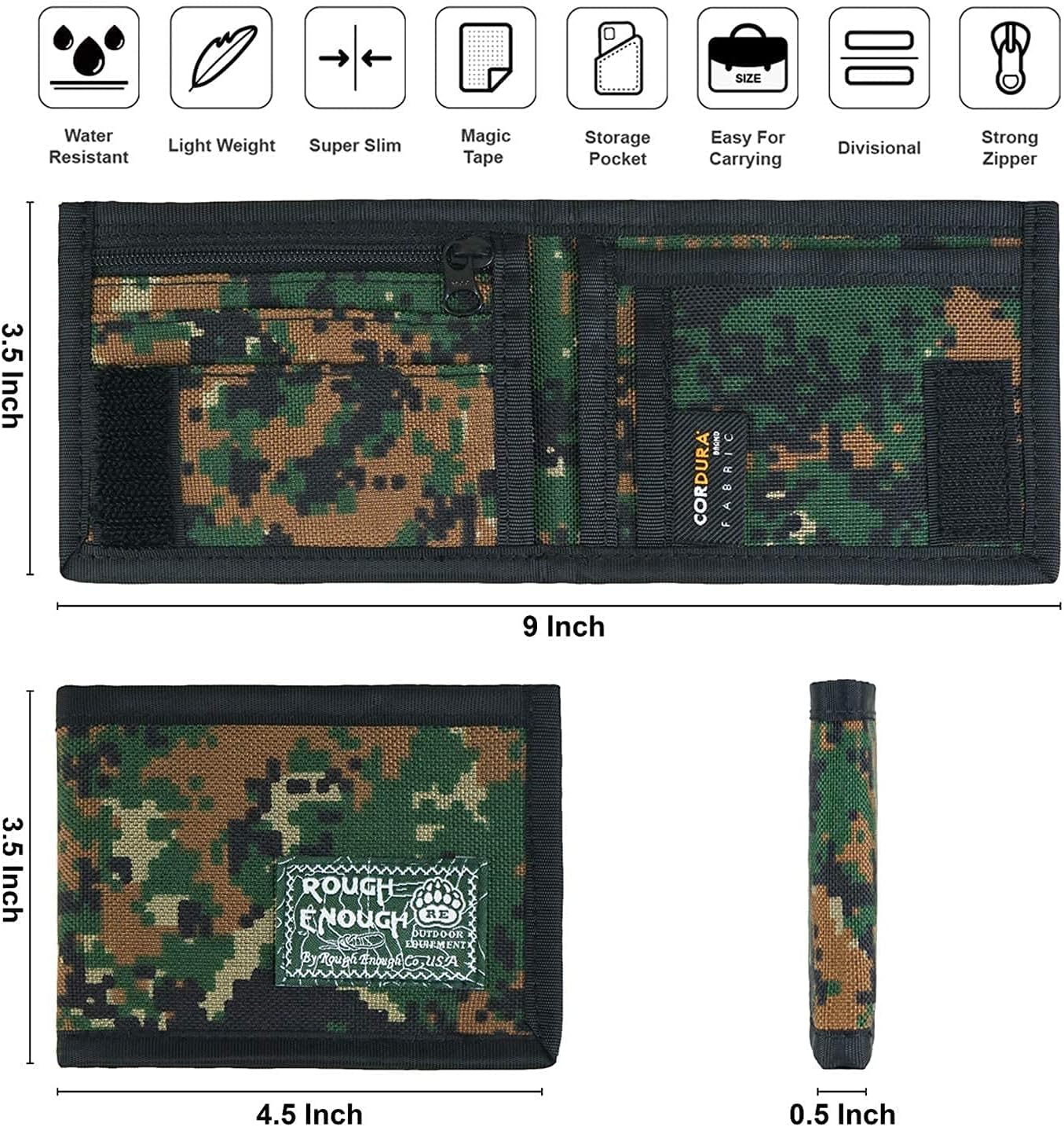 Rough Enough Kids Wallet for Teen Boys Mens Camo with KeyChain Bundle Set : Clothing, Shoes & Jewelry