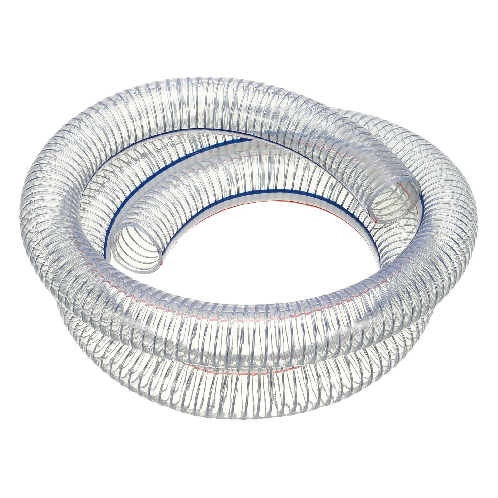 PATIKIL Tuyau Renforcé Avec Fil 1-9/16" / 40mm ID 2 Mètres, Tuyau D'Aspiration En PVC Vinyle Haute Pression Résistant Aux Produits Chimiques Avec Spirale En Fil D'Acier, Transparent