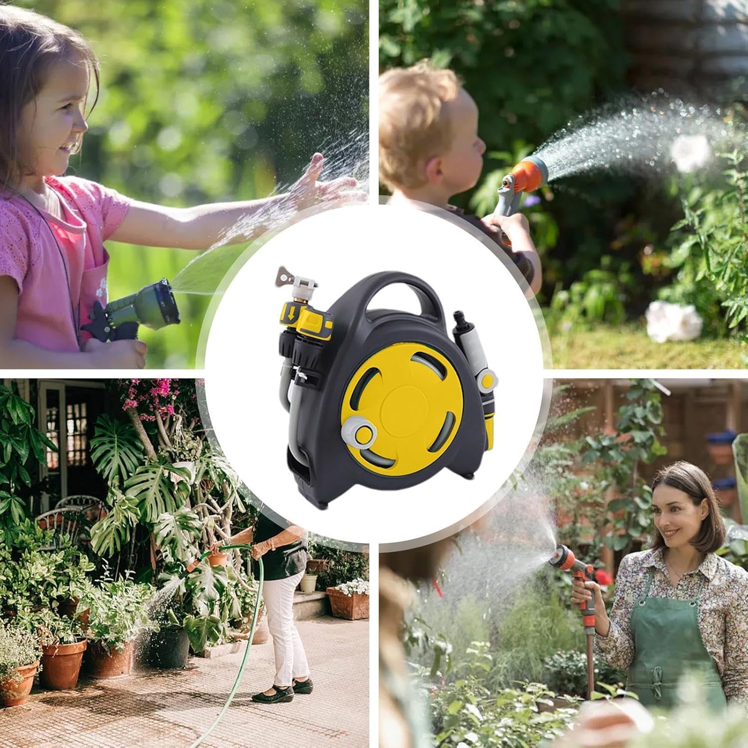 楽天市場】ホースリールセット 壁掛/ポータブル両用 20mホース 8009-20 966610001 ガーデン 散水 庭 ガルデナ GARDENA  【送料無料】 : くらしのｅショップ 庭用格納式ホースリール ポータブルシンプルホームホースリール 45+5フィート 7パターンスプレーノズル 壁取り付け 庭の散水 洗車