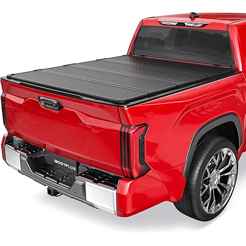 MOSTPLUS Quad Fold Hard Truck Bed Tonneau Cover Compatible with 2014-2025 Toyota Tundra Fleetside for Models with The Deckrail System 5.5 FT-4 Fold Aluminum Bed 66.7 inch