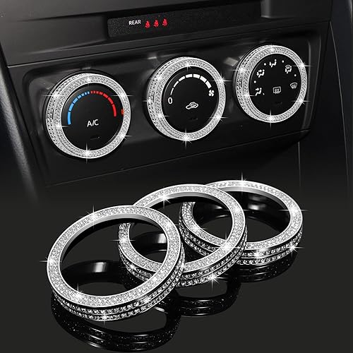 TOMALL Fundas brillantes para perilla de aire acondicionado para automóvil compatibles con Mazda CX5 CX3 Miata consola central de aire