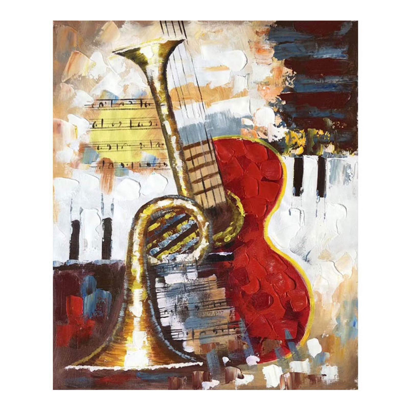 Peinture sur toile pour habiller un mur vide salon abstrait musical BAJIE