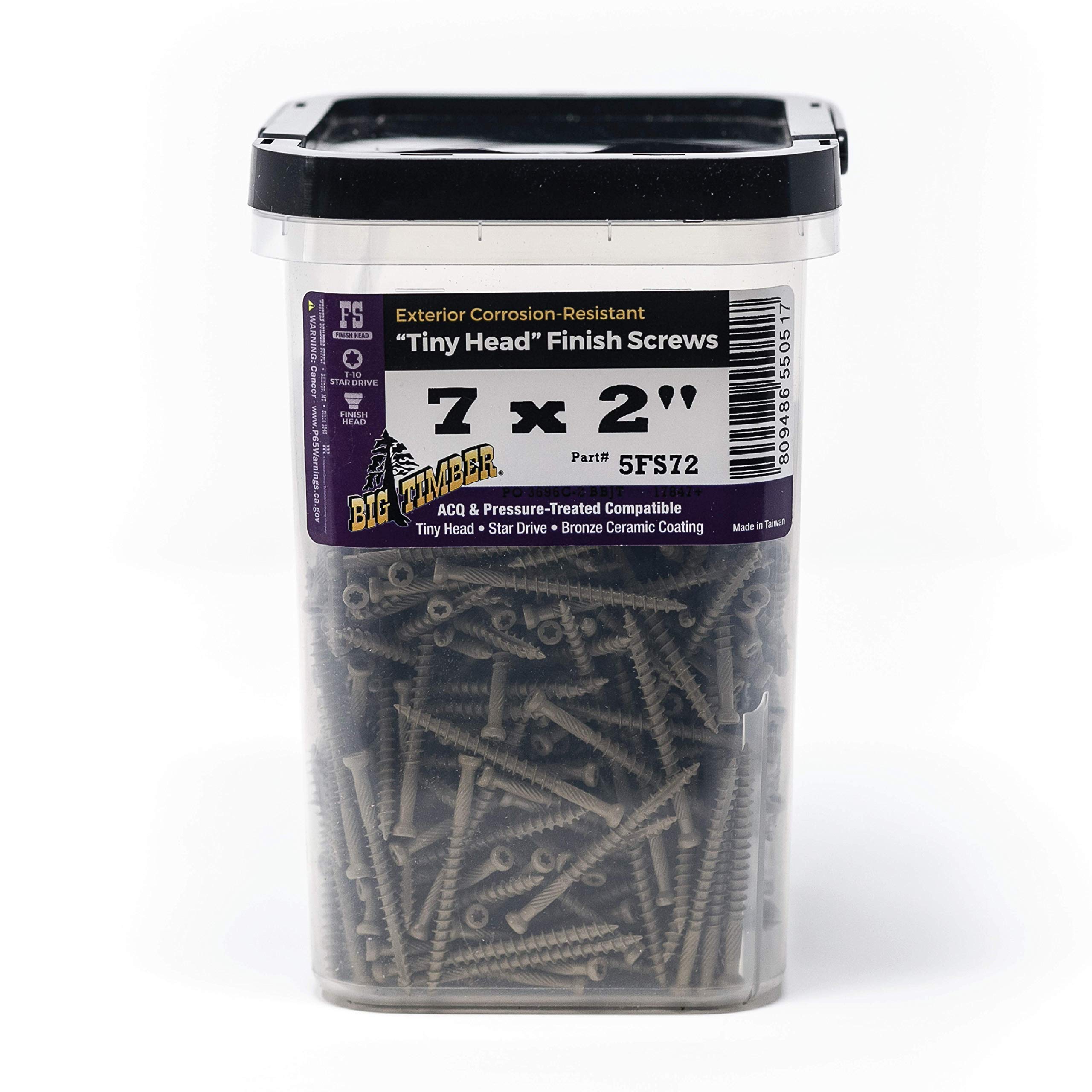 Big Timber 5FS72#7 by 2-inch T-10-drive bit Tiny Finish Head Screws-Exterior,(950 per Box)